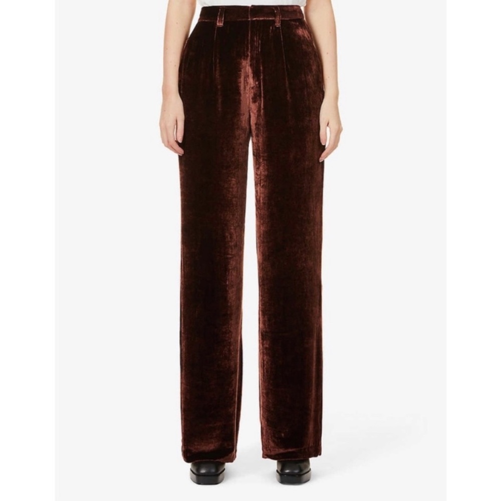 Reformation Velvet Pant Chestnut 10